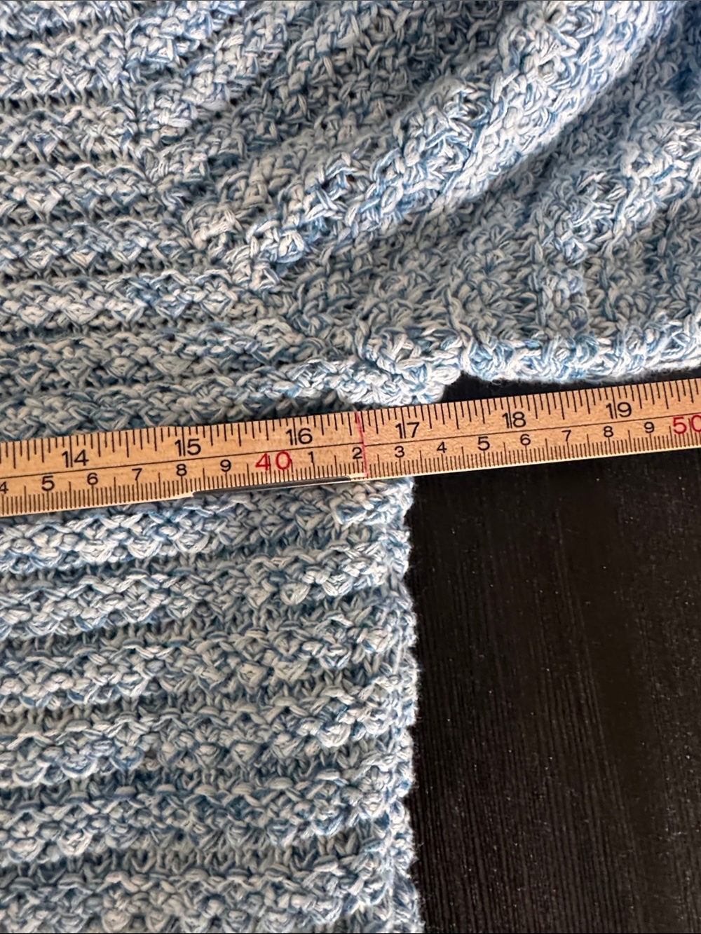 GAP Cropped Blue Chunky Knit Cardigan Gold Crest Buttons Textured 100% Cotton M - Picture 14 of 14